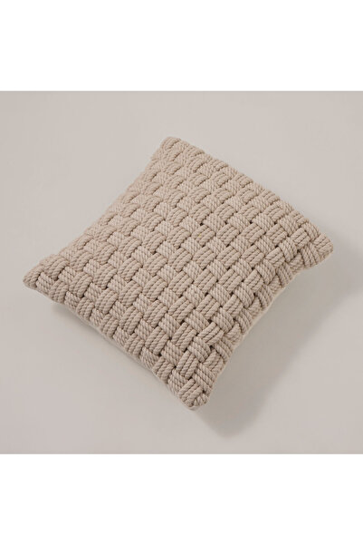 Boutique Blanche cotton square cushion cover 45*45cm, white