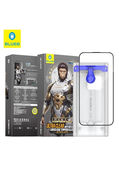 BLUEO واقي شاشة منحني بتغطية كاملة متوافق مع تطبيق AR 3D Ultra Clear لهاتف iP...