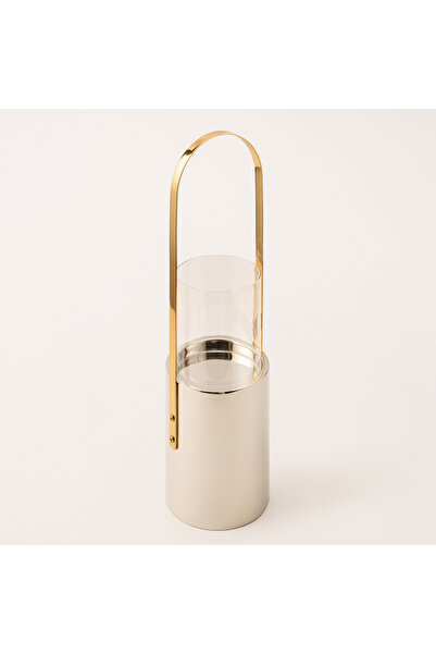 homez فانوس كبير من مجموعة أولفا، مصنوع من المعدن الفضي والزجاج، مقاس 15 × 53 سم