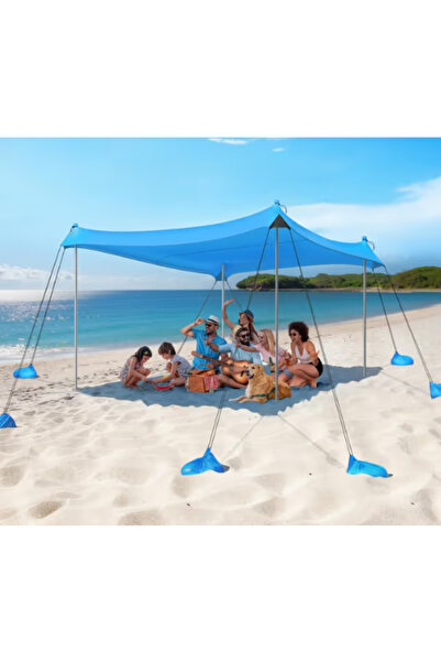 Dotail Cort de plajă Rhino Valley, protecție solară UPF50+, 3x3x2m, albastru,...