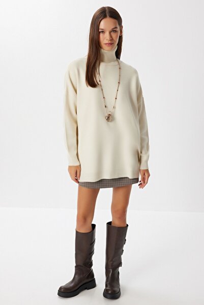 Hiccup Pulover texturat supradimensionat cu guler înalt ISTANBUL