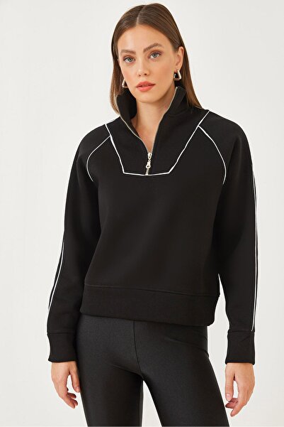 Hiccup Hanorac supradimensionat cu fermoar pe jumătate Bianco Lucci