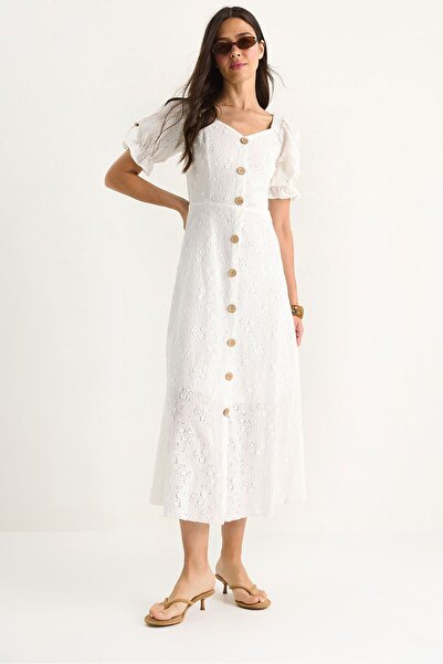 Hiccup Knitted dress with lining, embroidered, with accessories and buttons, ...