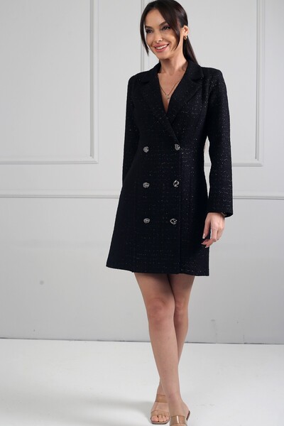 By Saygı Women's Chanel Double-Breasted Jacket Dress