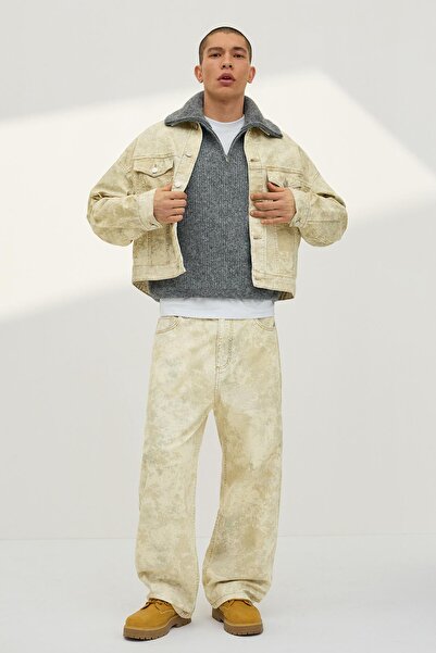 Bershka Baskılı barrel fit jean