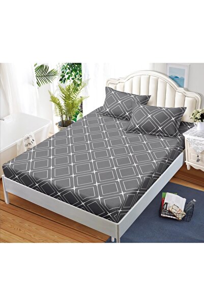 Casa de Vis Fitted sheet with elastic + 2 pillowcases, 160/200, Online, JE-78