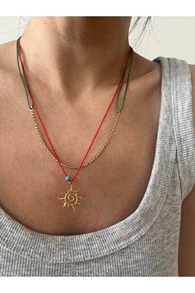 Hoop jewelery Red String Adjustable Sun Pendant