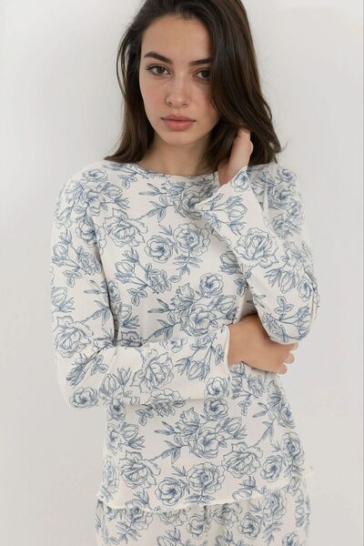 Hiccup Top casual cu mânecă lungă și imprimeu