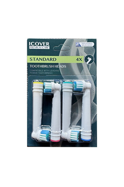 icover Set of 4 PREMIUM CARE electric toothbrush refills compatible with Oral...