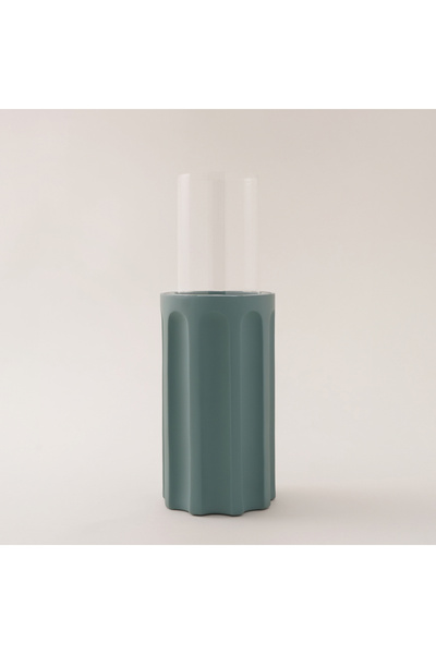 homez حامل شموع سيراميك من مجموعة طيبة، أخضر، 15 × 10 × 10 سم