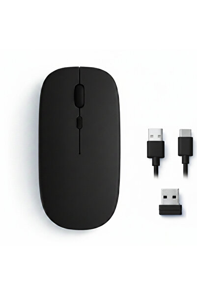 Sneezy Mac iPad PC Tablet Uyumlu Mouse Şarjlı Batarya Sessiz Tıklama USB Dong...
