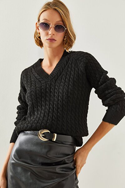 Hiccup Pulover tricotat cu împletituri Bianco Lucci