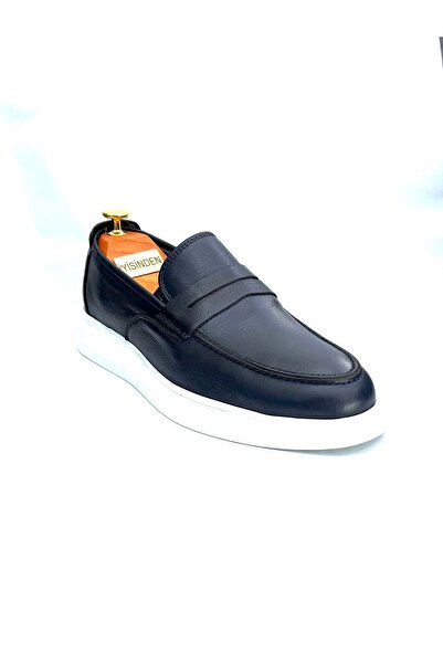 İYİSİNDEN SHOES حذاء رجالي من الجلد الطبيعي - بدون أربطة، نعل أبيض، كاجوال وك...