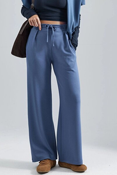 Hiccup Modal Dokulu Pileli Palazzo Pantolon Berşan Collection