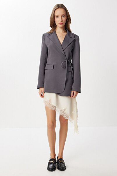 Hiccup ISTANBUL V-neck blazer with drawstring detail