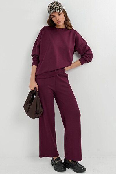 Hiccup Set din două piese cu hanorac cu guler rotund și pantaloni wide leg, c...