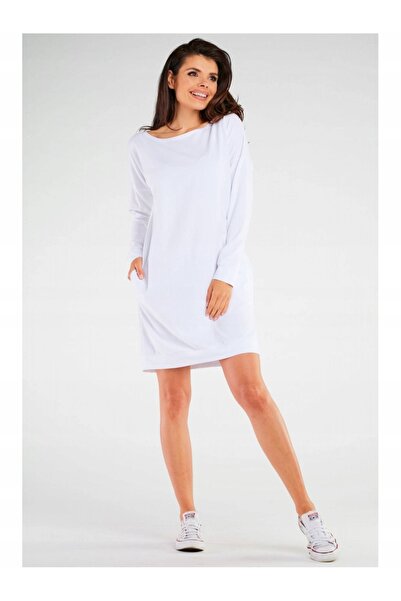Awama Dress M257 - White - L/XL