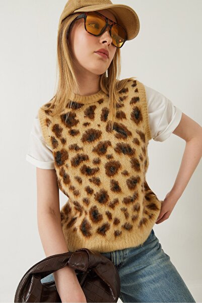 Hiccup Bianco Lucci brushed leopard Printed vest