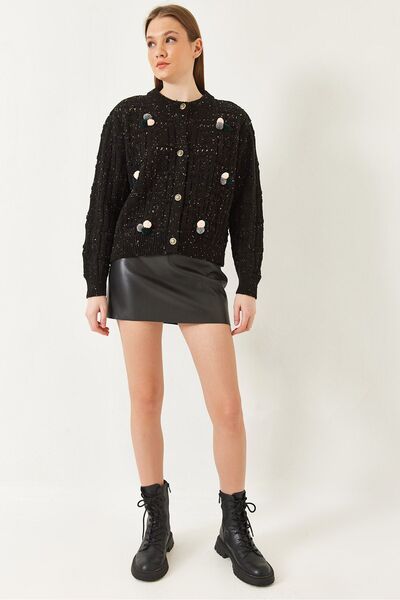 Hiccup Knitted cardigan with pompom pattern Bianco Lucci