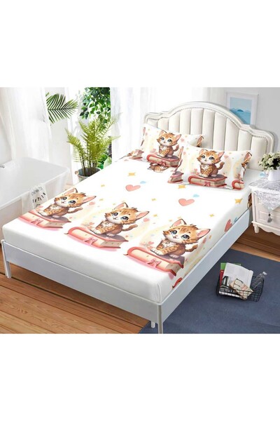 Casa de Vis Fitted sheet with elastic + 2 pillowcases, 160/200, Online, JE-60