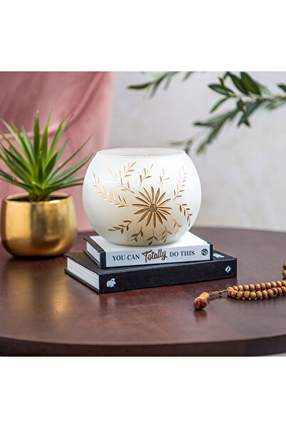 Generic شمعة معطرة في مرطبان زجاجي، برائحة المسك والعود، 15.2 × 12 سم