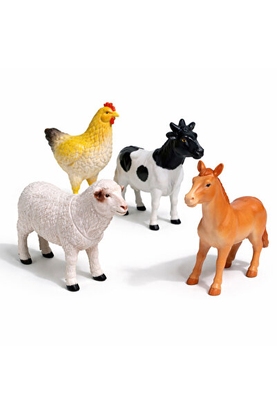 Toyska Çiftlik Hayvanları Figür Seti (4’lü) – İnek, Koyun, Tavuk, At