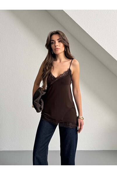 mydukkan.co Lace Detailed String Strap Blouse