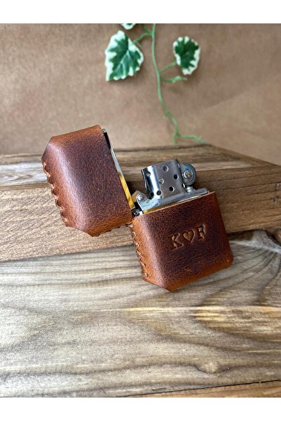 ALESTA LEATHER (isim yazıyoruz) Hakiki Deri Kaplı Benzinli Çakmak
