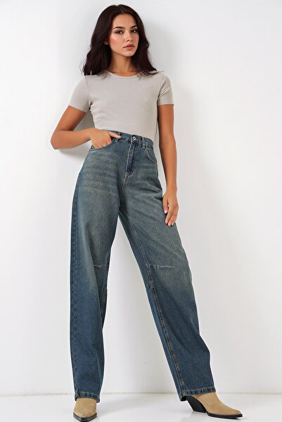 Hiccup Blugi largi din denim BDART cu talie înaltă