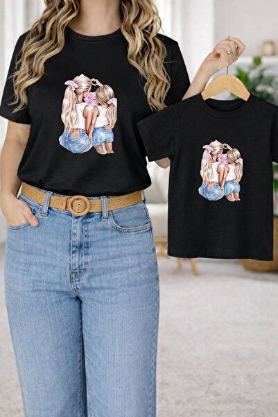 LORVEX Mother-Daughter Matching Oversize T-Shirt – Mother & Child Twin Tshirt...