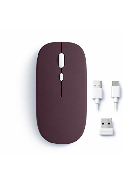 Sneezy Mac iPad PC Tablet Uyumlu Mouse Şarjlı Batarya Sessiz Tıklama USB Dong...