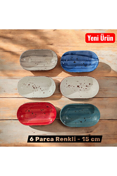 Ganita home Kayık Tabak Sunum Breakfast Appetizer Treats Luxury 6 Pieces Colo...