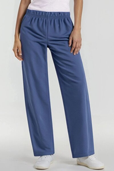 Hiccup Modal Textured Elastic Waist Straight Leg Trousers Berşan Collection