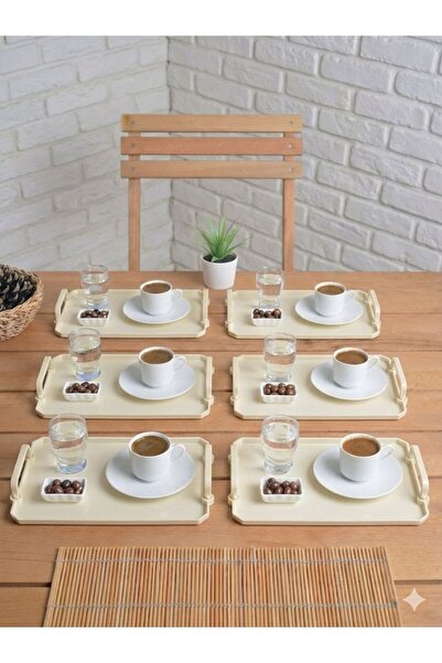 HızlıTrend 6'lı Akrilik Kahve Sunum Tepsisi 25x17cm