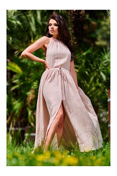 Awama Dress M263 - Beige - L/XL