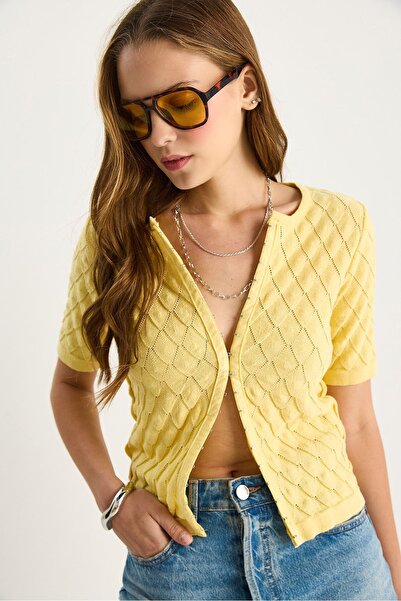 Hiccup LUCCI Bluse mit Struktur und V-Ausschnitt