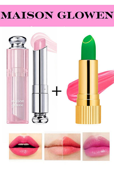 MAISON GLOWEN 2'si 1 arada Ultra Nemlendirici Lip Balm + Sihirli Ruj