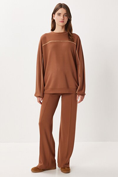 Hiccup ISTANBUL Two-piece set with contrast piping hoodie and wide-leg pants