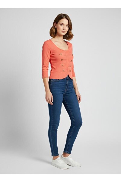 Cockatoo Gold Button Detailed Short Fabric Jacket & Cardigan