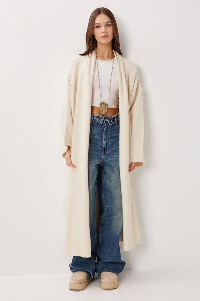 Hiccup ISTANBUL Oversized Knitted Cardigan With Open Collar and Long Sleeves