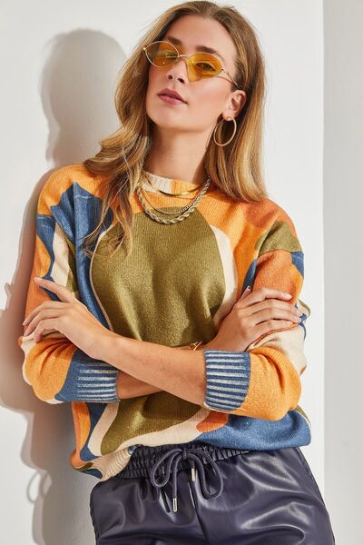 Hiccup Pulover tricotat cu piese Bianco Lucci