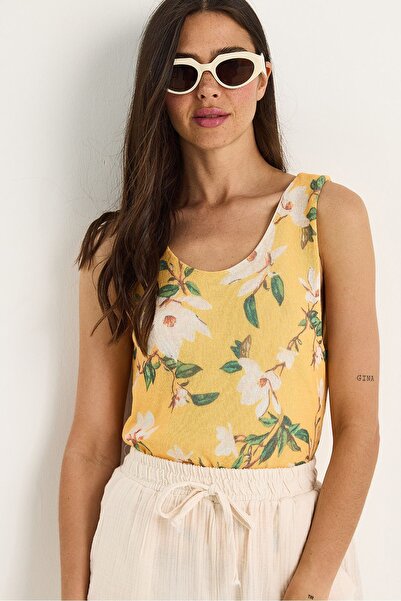 Hiccup Knitted summer blouse with Printed , thick model, Bianco Lucci