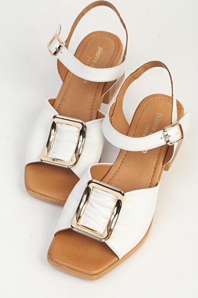 Pierre Cardin حذاء نسائي أبيض بكعب عالٍ PC-54634