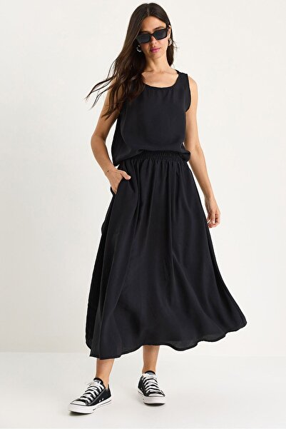 Hiccup Bianco Lucci Modal Strappy Blouse and Elastic Waist Skirt Set