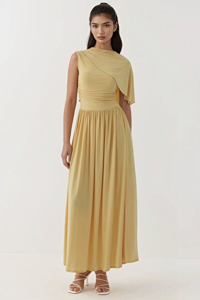 Hiccup Rochie maxi cu guler asimetric și umăr gol