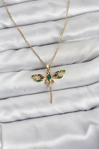 Lisinya 316L Steel Chain Gold Color Dragonfly Model Zircon Stone Women's Neck...