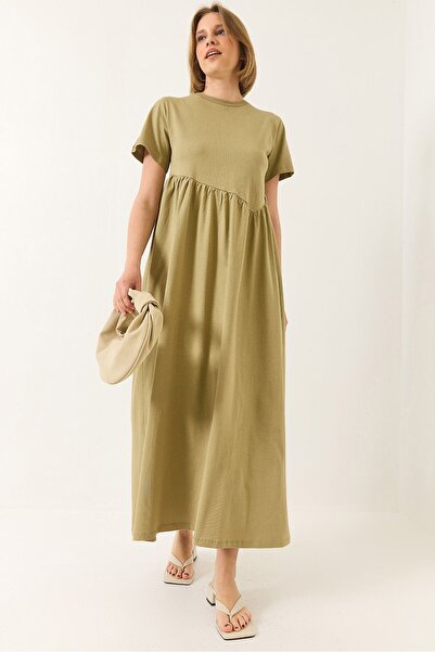 Hiccup Long knit dress with ruffles Bianco Lucci