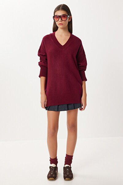 Hiccup Ribbed knit sweater with V-neck, Oversized, ISTANBUL