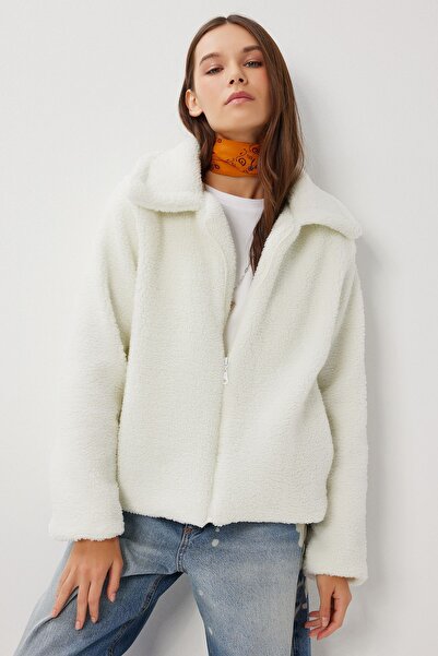 Hiccup ISTANBUL plush polo collar zip-up sweatshirt