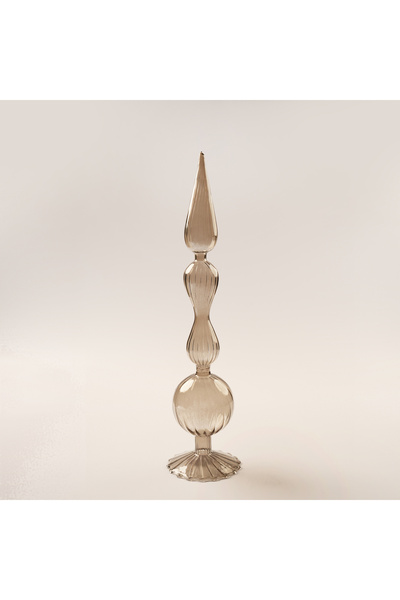 homez قطعة زينة زجاجية لرمضان، رمادية اللون، 10.5 × 10.5 × 60.5 سم